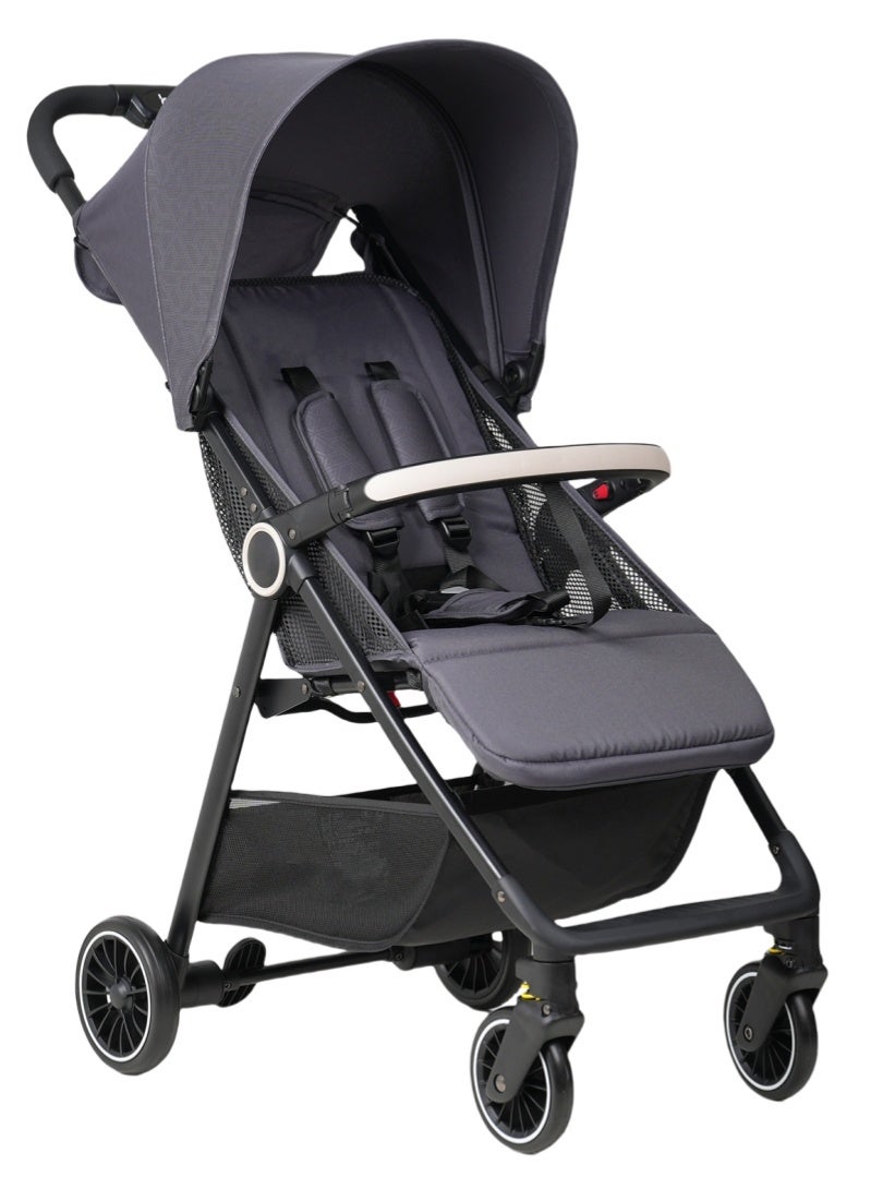 RuiHhome Lightweight Baby Travel Stroller, Portable Travel Toddler Stroller, Compact & Airplane-Friendly, One-Hand Fold + Unfold Design, Multi-Position Reclining Seat, Mesh Ventilation Seat, Grey - Image 1